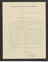 Nachlass Franz Steindachner, Brief von K. Lampert an Franz Steindachner (12.10.1911), Inv.Nr. 284.02, Seite 1